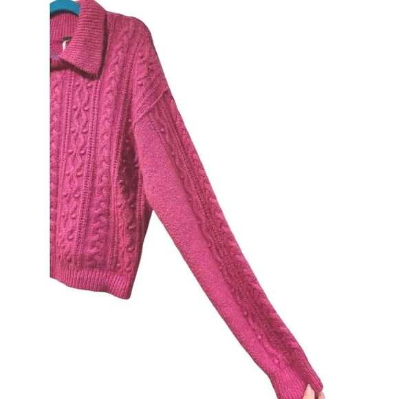 Free People | Every Cloud Pullover Sweater in Fuchsia Fizz, Preppy Coquette | L - Picture 7 of 13